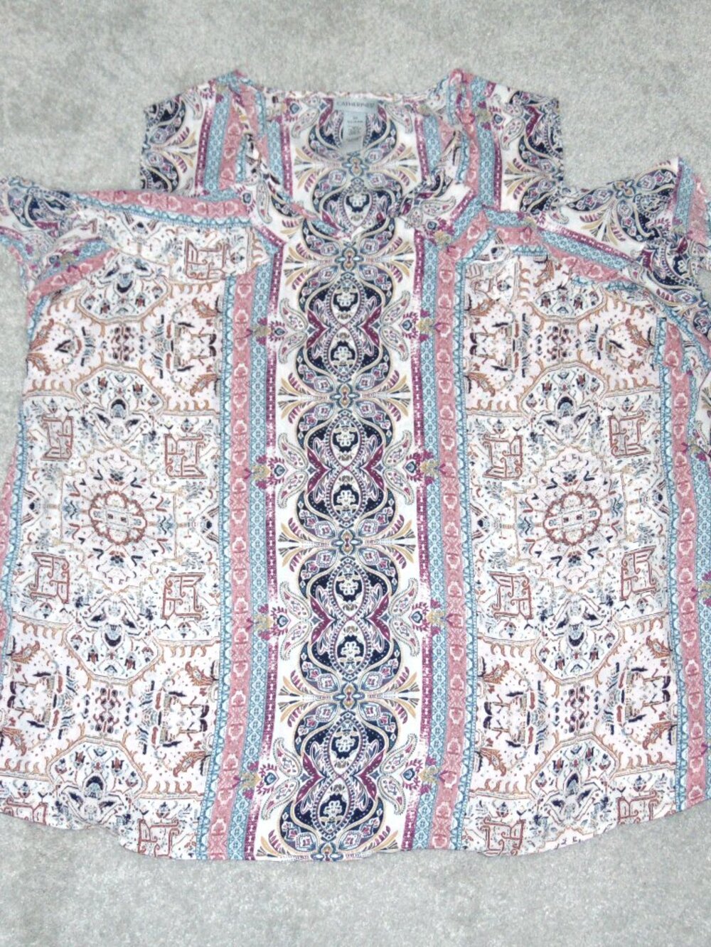 Catherines Short Sleeve Blouse Top Shirt Women Size 2X Polyester Floral